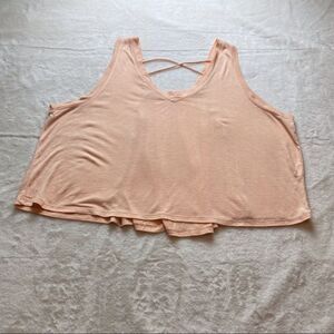 Taylor & Sage Light Orange Cropped Oversized Tank Size Large